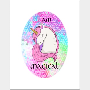 Beautiful Magical Pink Unicorn Posters and Art